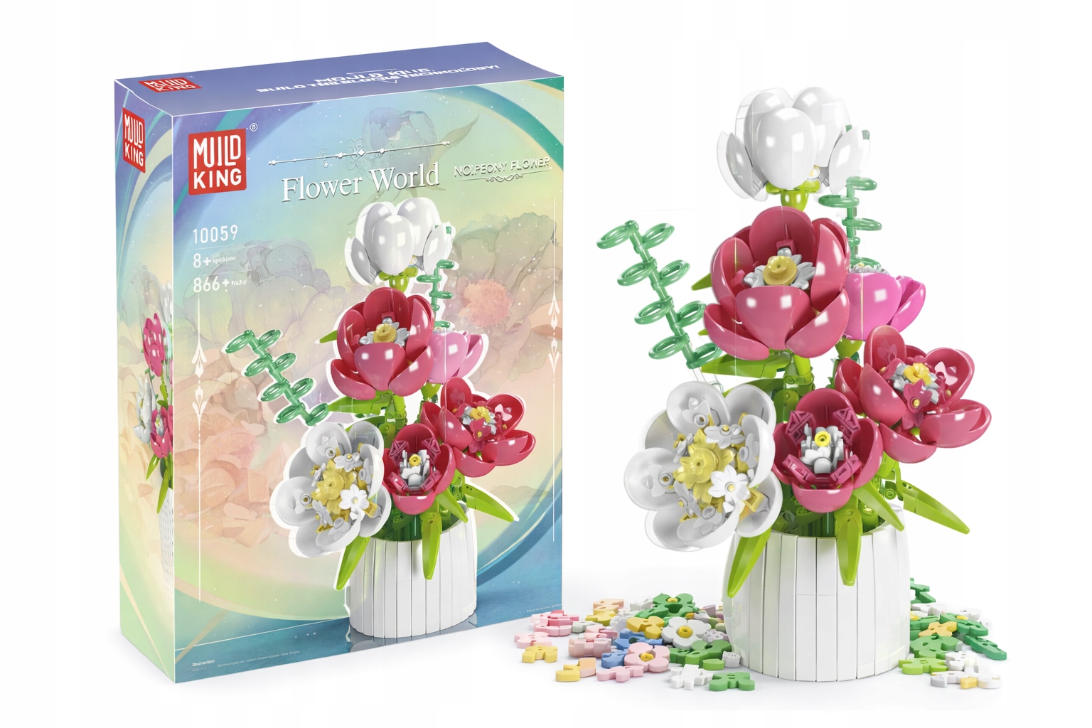 Flower World Kwiaty 866 El. – Duży Konstrukcyjny Bukiet