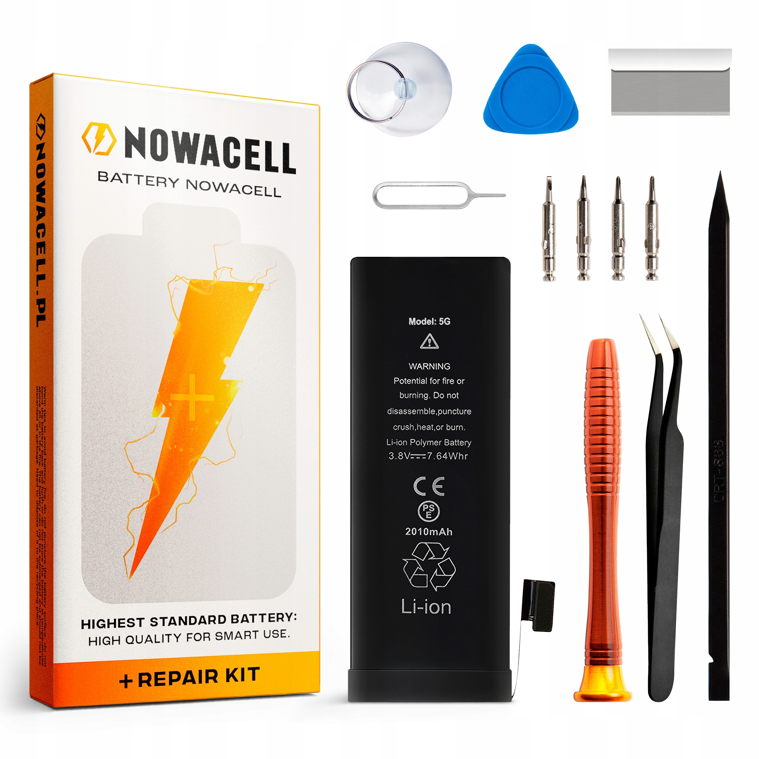 Zestaw Bateria do iPhone 5 Bez Komunikatu Większa Pojemność 1950 mAh