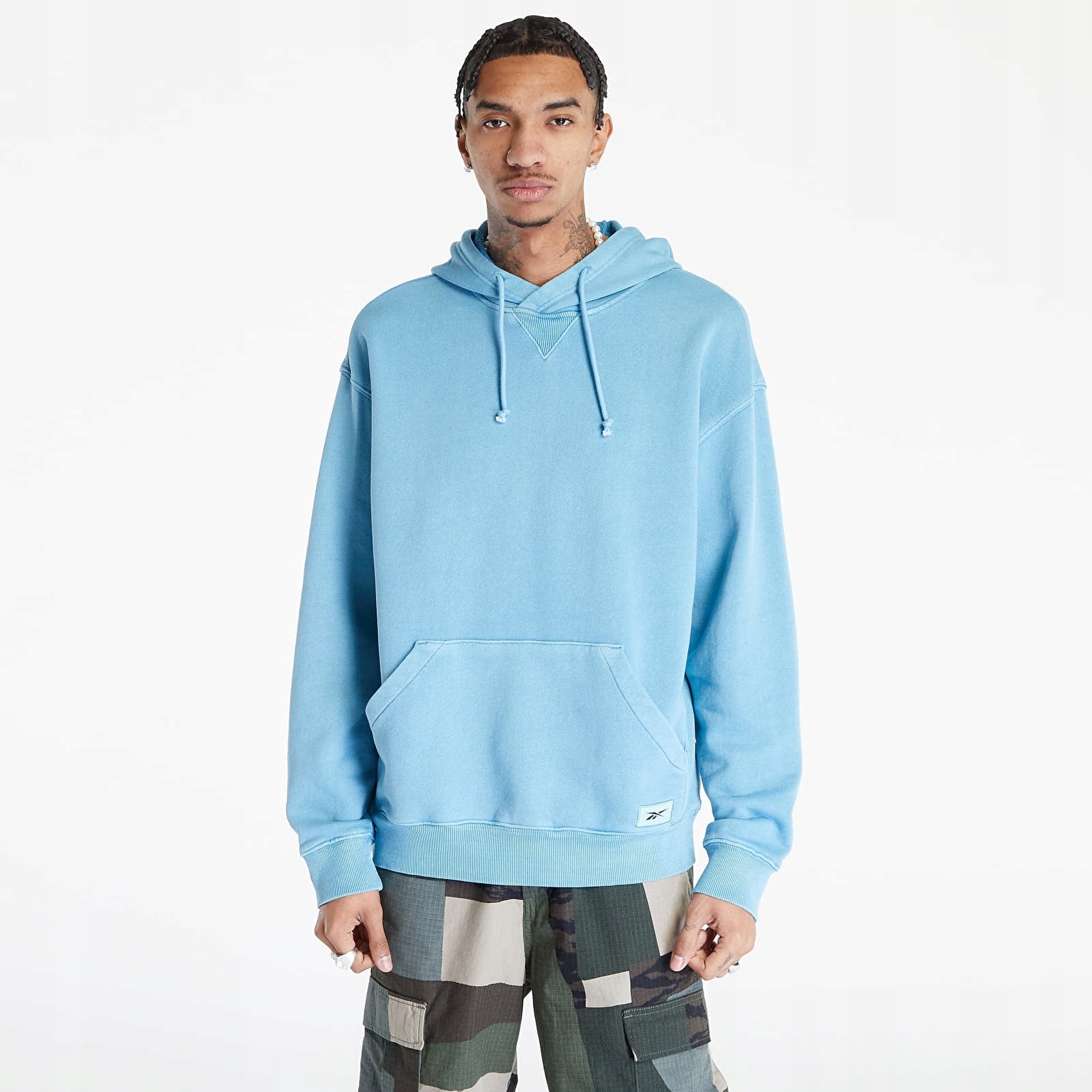 Reebok Mikina S Kapucí Modrá Casual M X_a