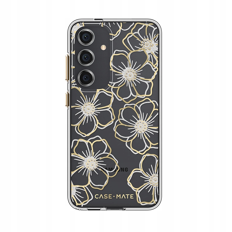 Květinové drahokamy Case-Mate – Pouzdro Samsung Galaxy S24 (zlaté)