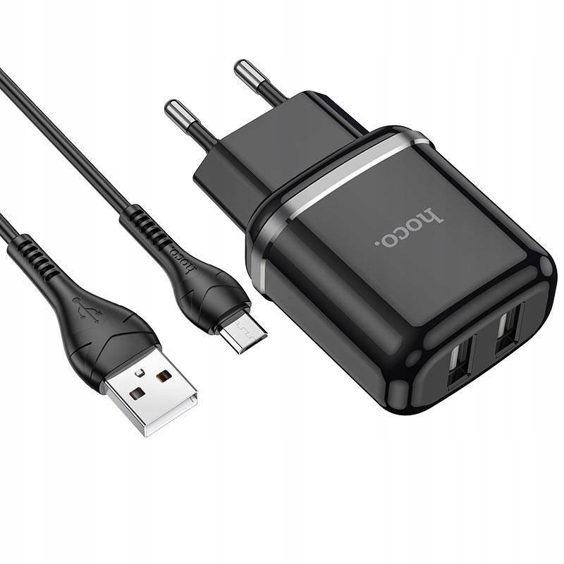 

Ładowarka Sieciowa 2,4A 2xUSB + Kabel 1m Micro Usb