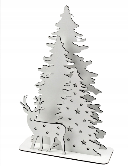 

Choinki Z Reniferem Biała Dekoracja Święta+Gratis