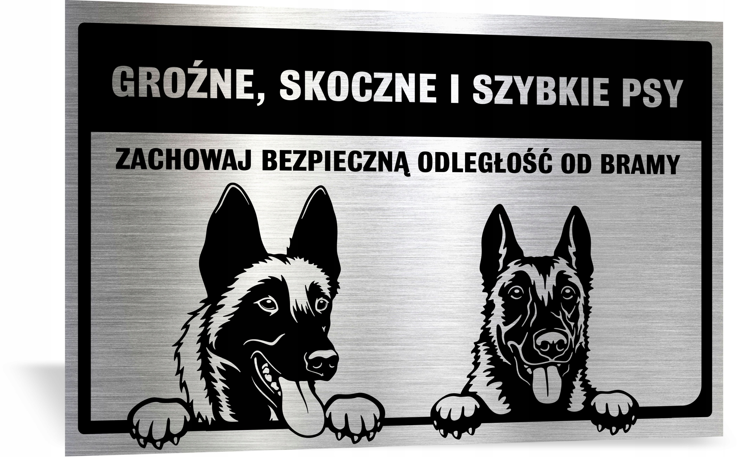 

Tabliczka Aluminiowa Uwaga Skoczne Psy Dwa Psy Uv