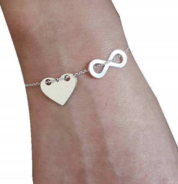 

Srebrna bransoletka serce nieskończoność GRAWER925