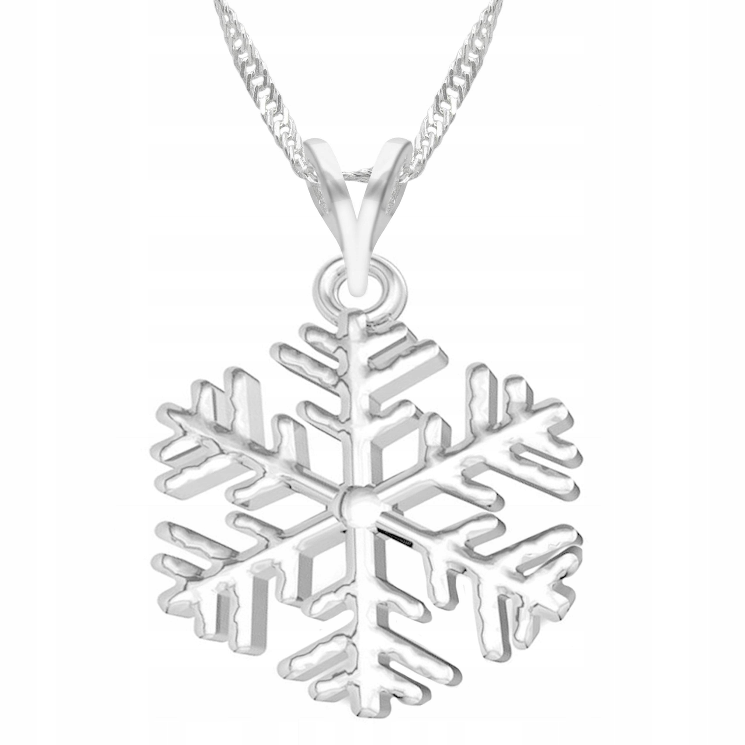 Stříbrný náhrdelník se sněhovou vločkou Zima Sněhová Vločka Zimní Stříbro 925