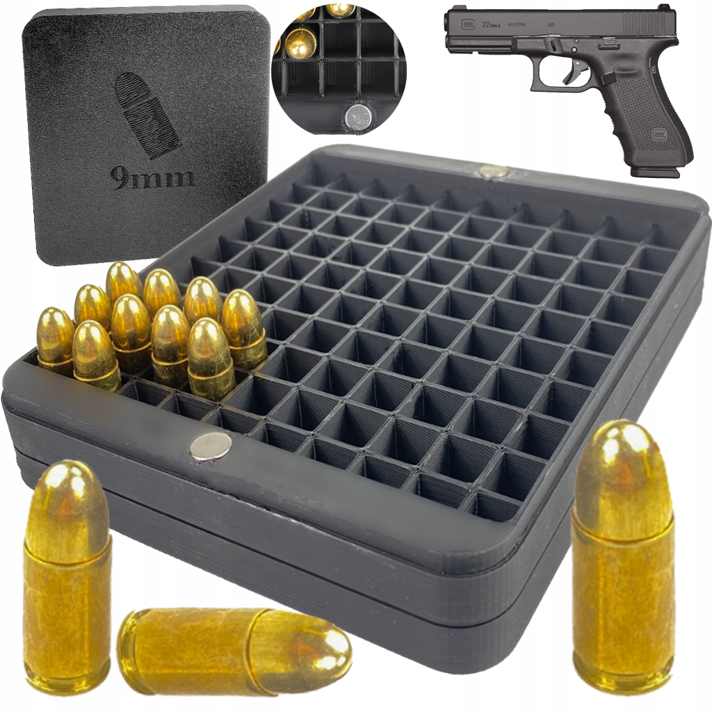 Pudełko Na Amunicję 9MM Pojemność 100 Sztuk