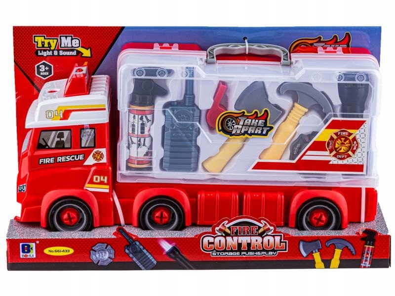 ZESTAW STRAŻAKA, WÓZ STRAŻACKI + AKCESORIA