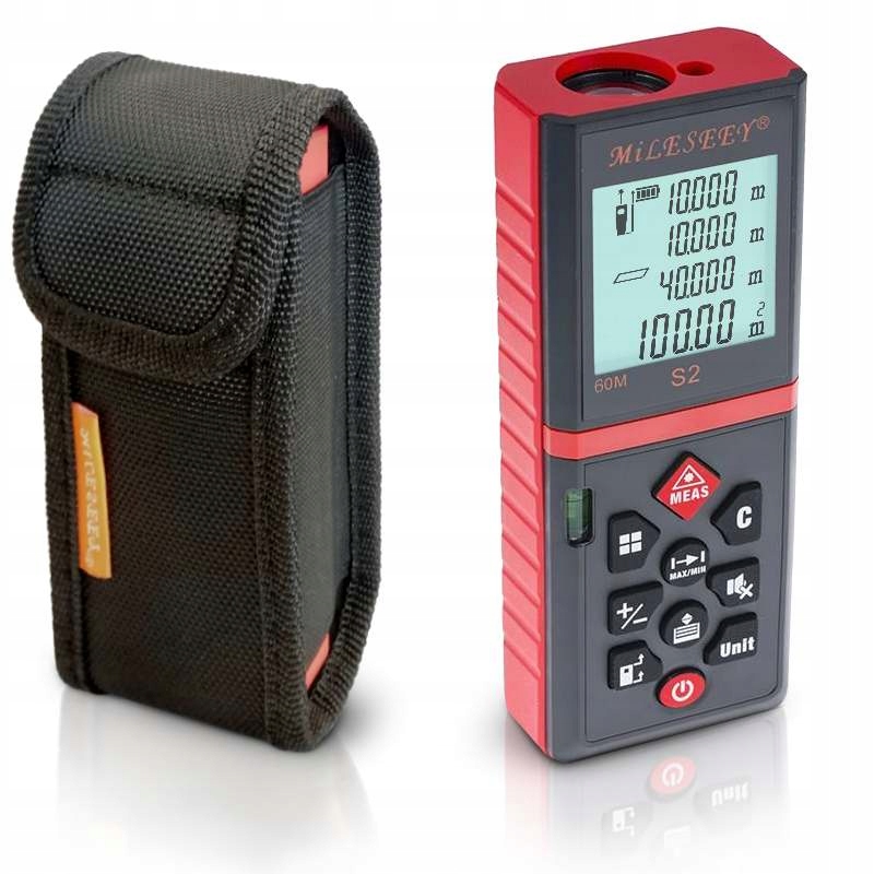 DALMIERZ LASEROWY PROFESJONALNY CYFROWY MIERNIK ODLEGŁOŚCI 60 METRÓW S2 LCD