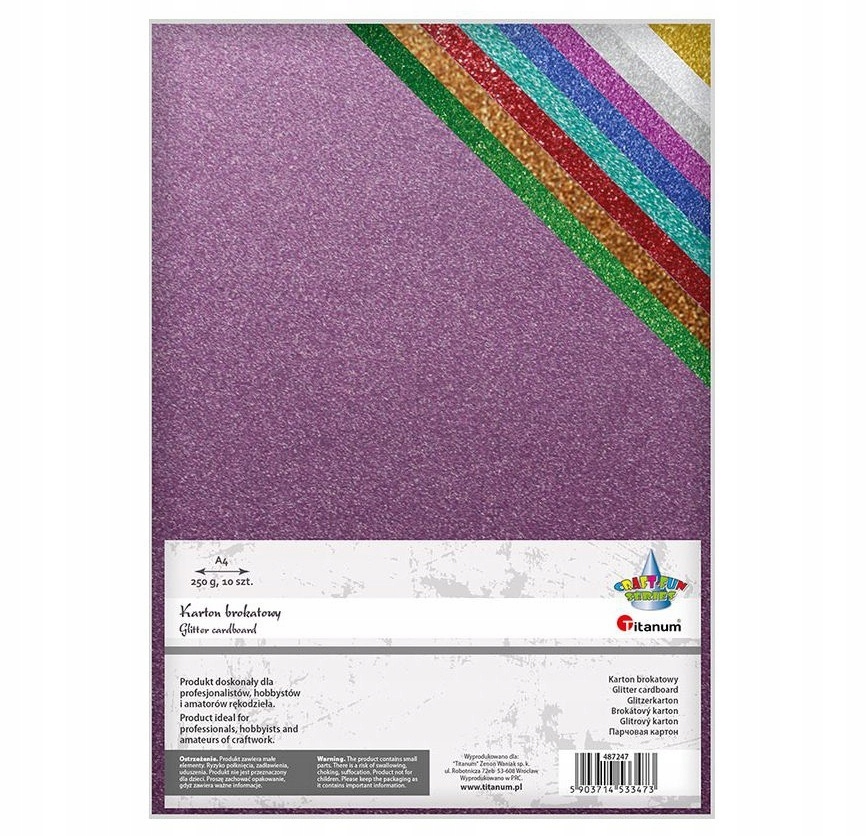 

Karton brokatowy A4 10 ark 250g Titanum