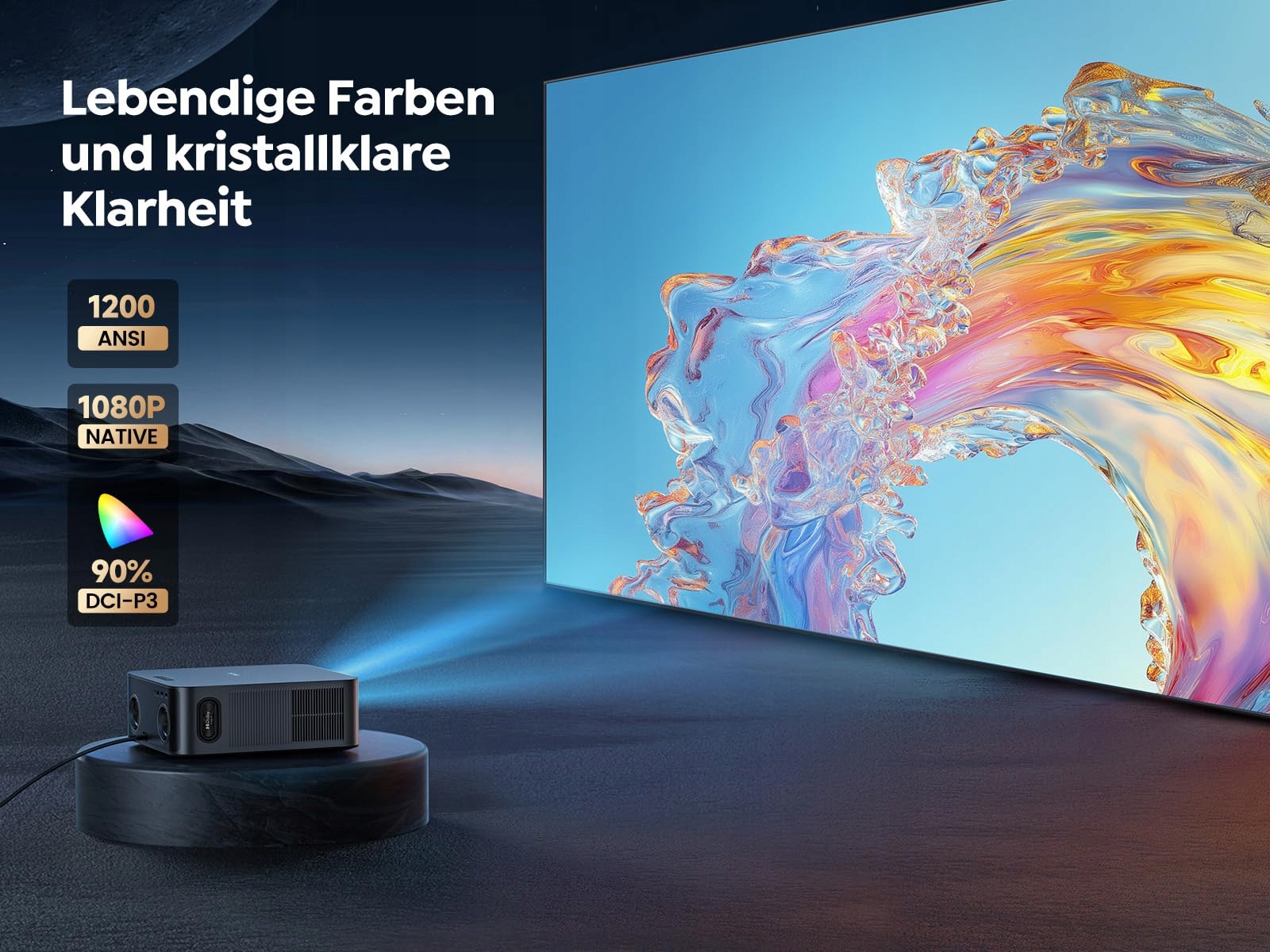 TOPTRO Projektor 4K 1200 ANSI Netflix Dolby Audio Bluetooth WiFi Kino — miniatura 5