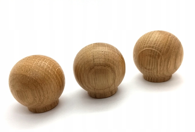 

Gałka Drewniana Kulka Lite Drewno Dąb Zestaw 3 Szt