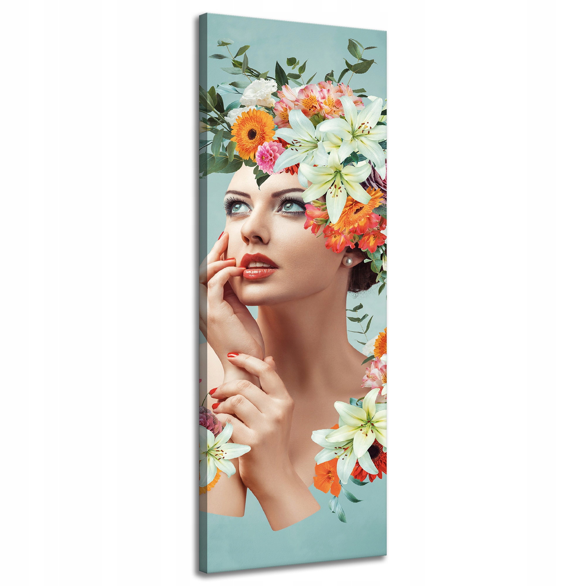 Obraz na plátně Krásná žena Květiny Portrét 40x120 cm Ideální jako dárek