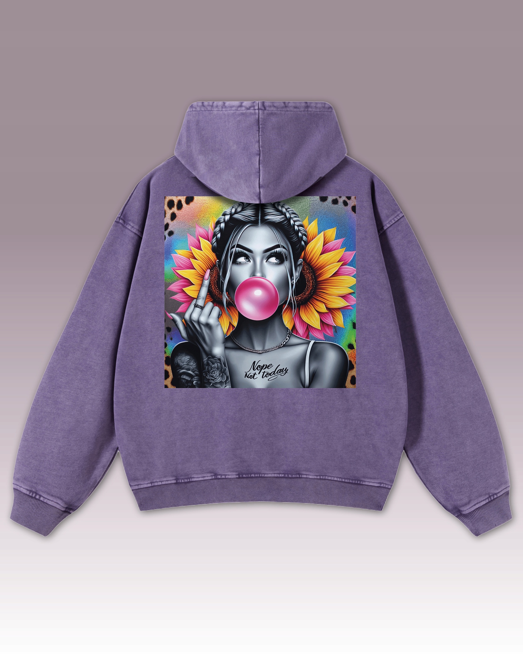 Mikina Nope Not Today Bunt Pop-Art Nezávislost Quinn Fialová L