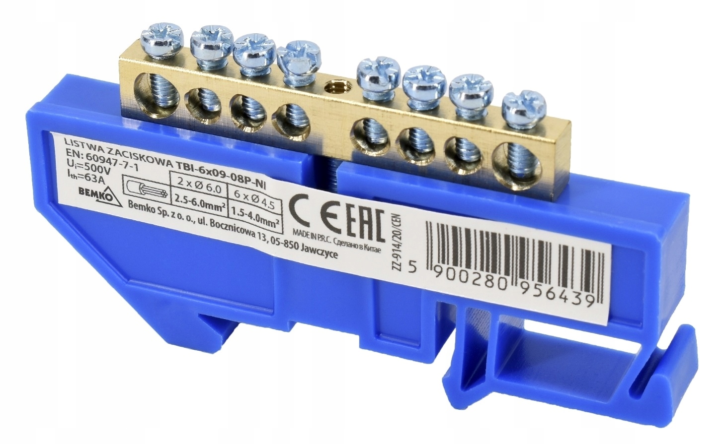 

Mostek Na Szynę Listwa Zaciskowa Złączka 6x9 8 Tor