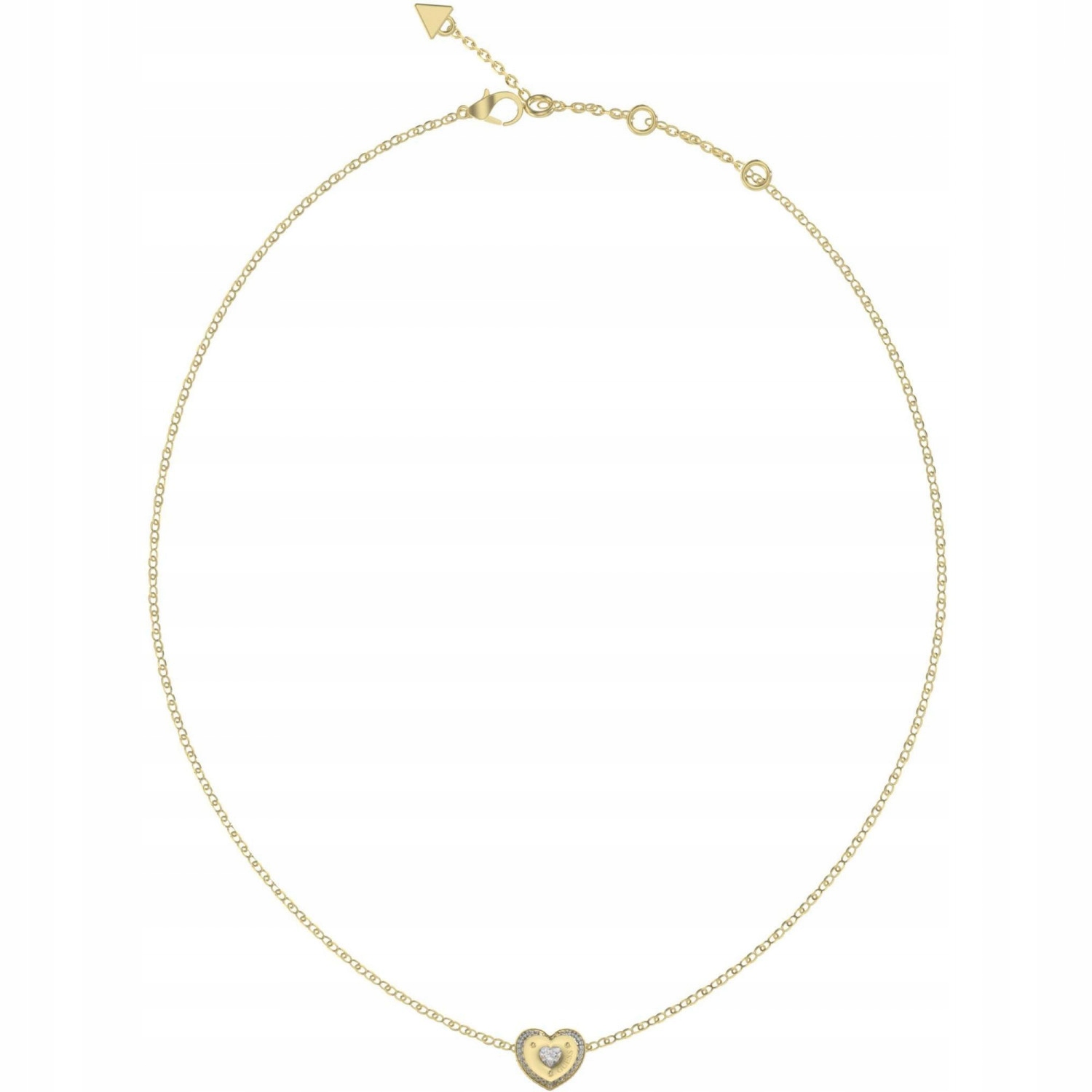 Náhrdelník Guess zlaté srdce zirkon 46 cm