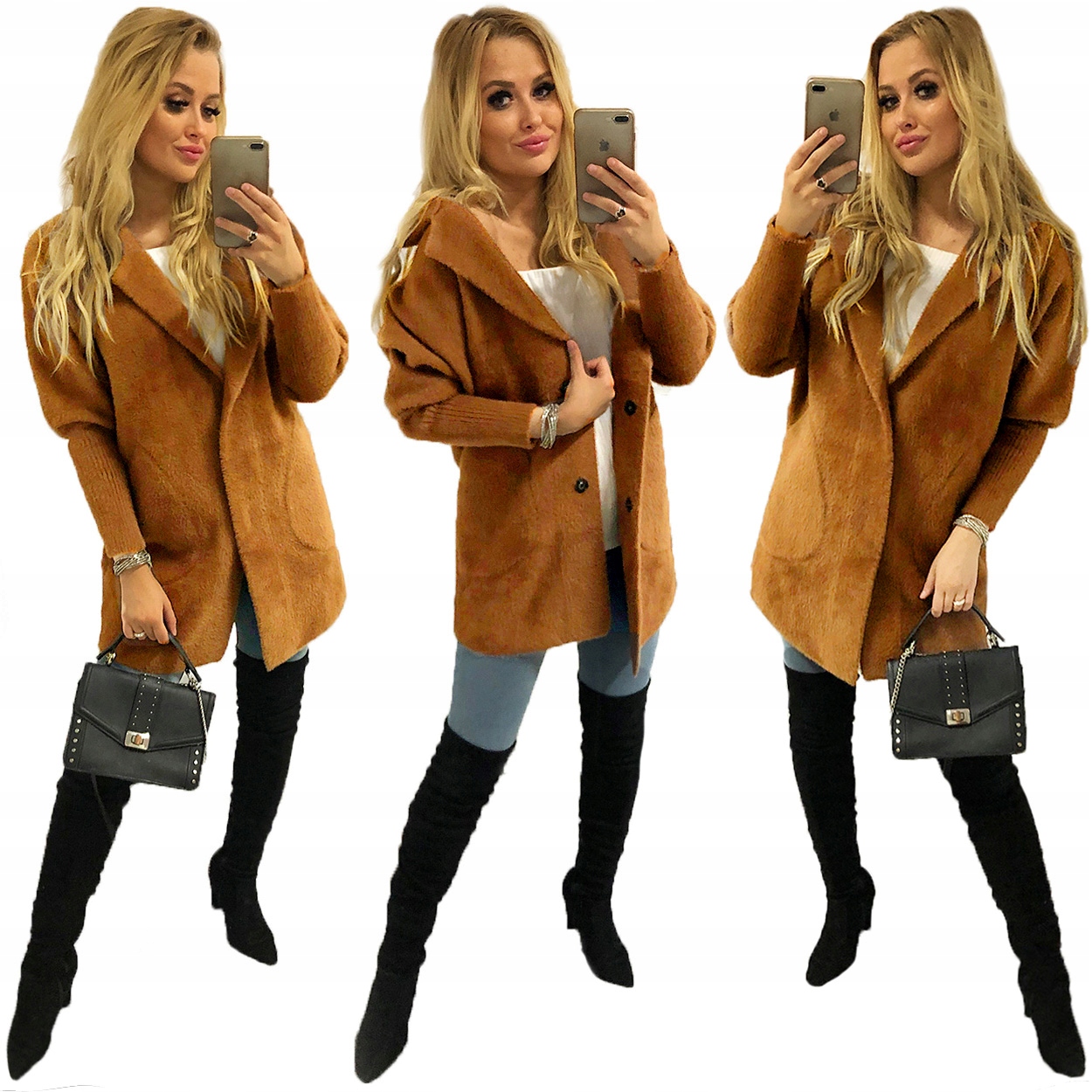 Kabát Alpaki Vlna Módní Barvy oversize Rudý Hnědý