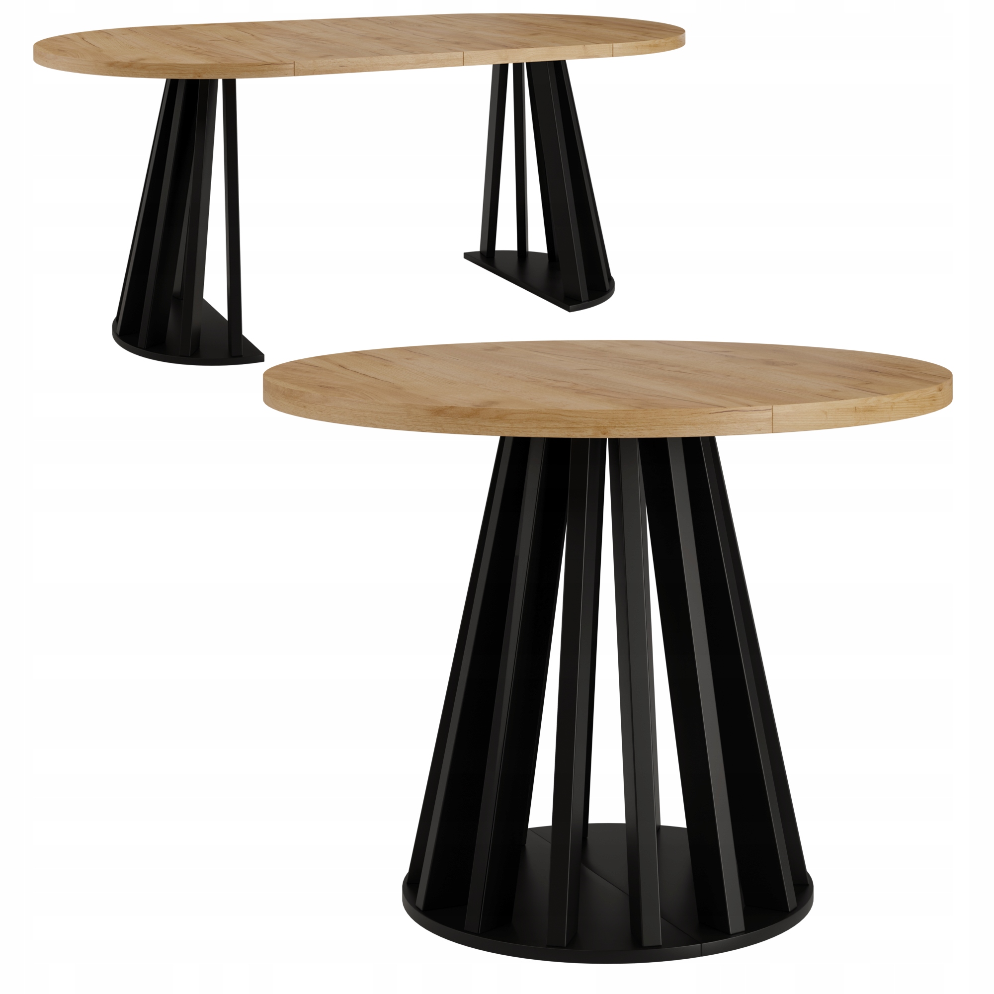 Stůl kulatý rozkládací 90/180 Lameza do obývacího pokoje/kuchyně dub craft zlatý