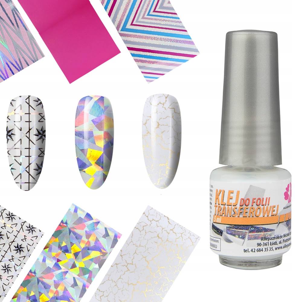KLEJ DO FOLII TRANSFEROWEJ DO ZDOBIEŃ PAZNOKCI foil glue 5ML Pojemność 5 ml