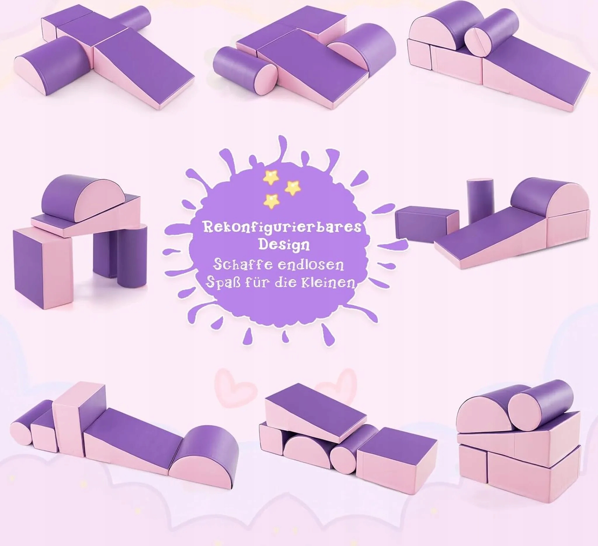 5 DALIŲ MINKŠTI PUTŲ STATYBINIAI KALADĖLIAI „Costway“ prekės ženklas