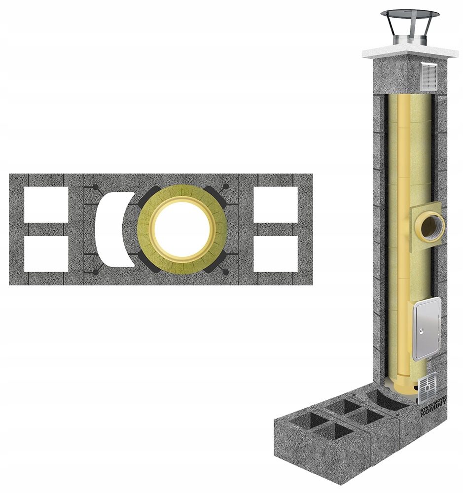 Keramický systémový komín fi 200 6m 36x97 5 ventilace Všechna Paliva