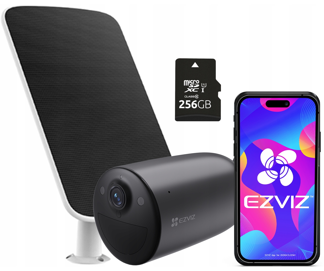 Venkovní WiFi kamera Ezviz EB3 Mikrofon Solární panel Sd karta 256 Gb