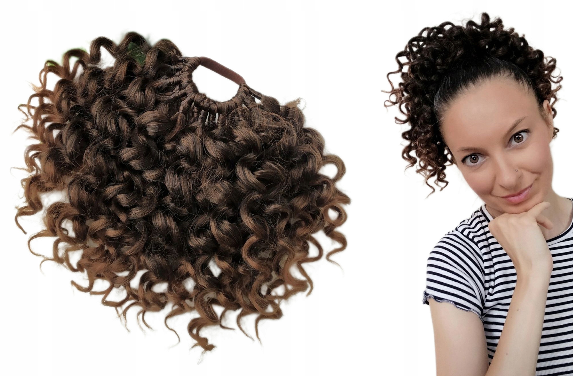 Kucyk Na Gumce, Treska loki, brąz ombre, Afrykańska Piękność, 20cm