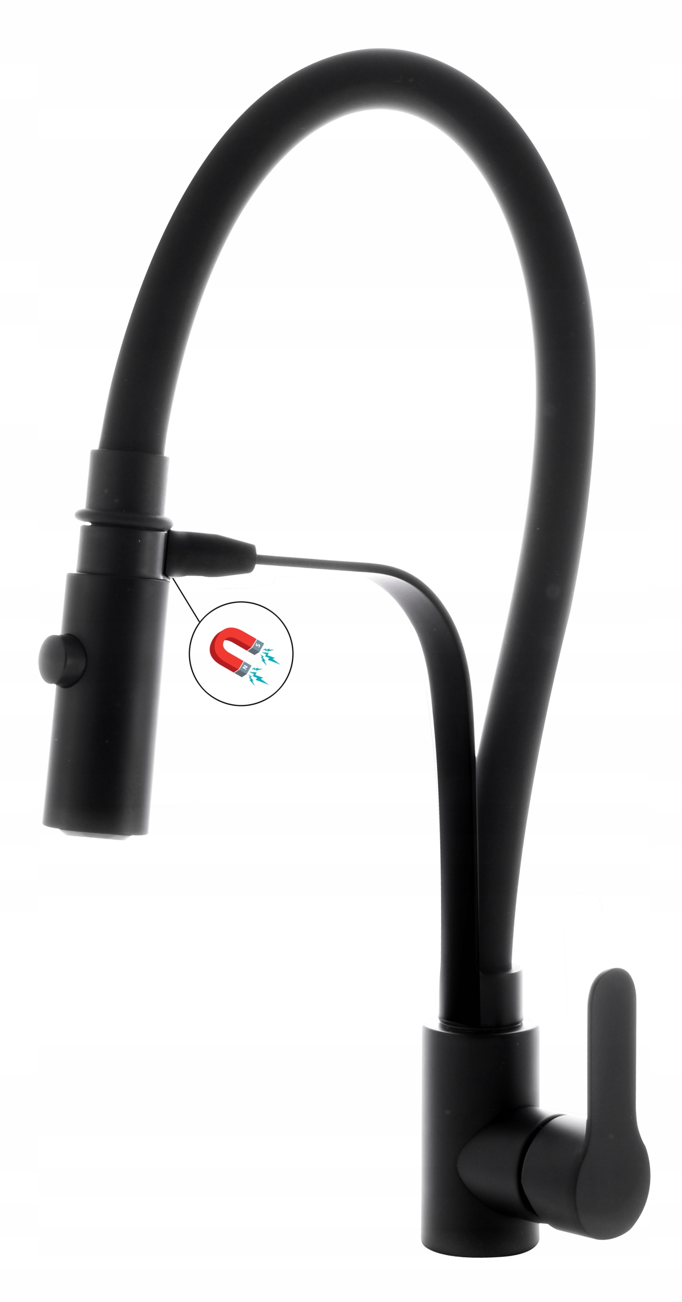 

Czarna bateria kuchenna wyciągana wyl magnes wysok