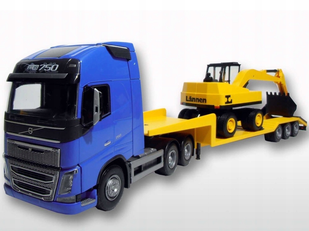 Emek Volvo FH16 New modré s návěsem a bagrem
