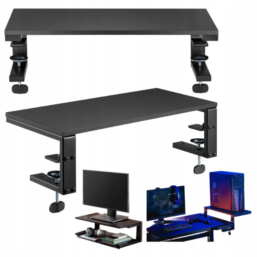 Podstawka Pod Laptopa Półka Na Monitor Pc Czarna Mozos Ergo Clamp