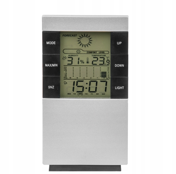 WEWNĘTRZNA STACJA POGODOWA Z CZUJNIKIEM TEMPERATUR