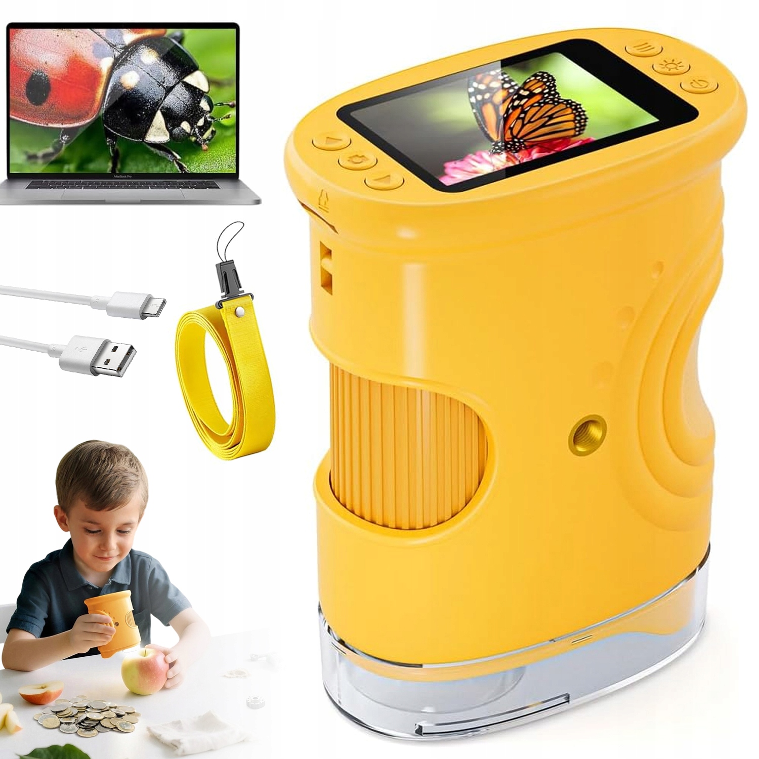 Digitální Mikroskop Stem 1000X Zvětšení 8 Led Pro Malé Ruce