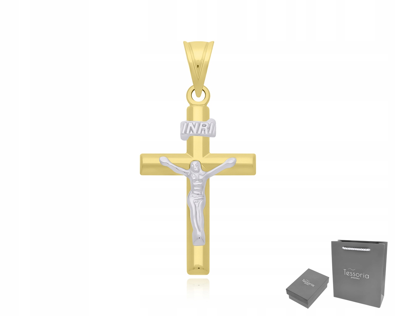 Zlatý pánský křížek s obrázkem Ježíše Kříže na Řetízek Zlato ryzosti 585