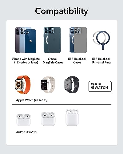 ESR Stacja Ładowania 3w1 Dla iPhone Apple Watch AirPods Składana Czarna — miniatura 9