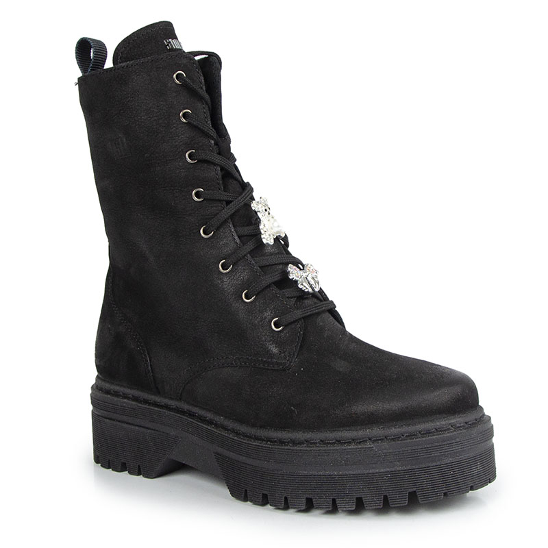 Simen 4222A Kotníkové Boty Workery Kůže Nubuk Černé 40