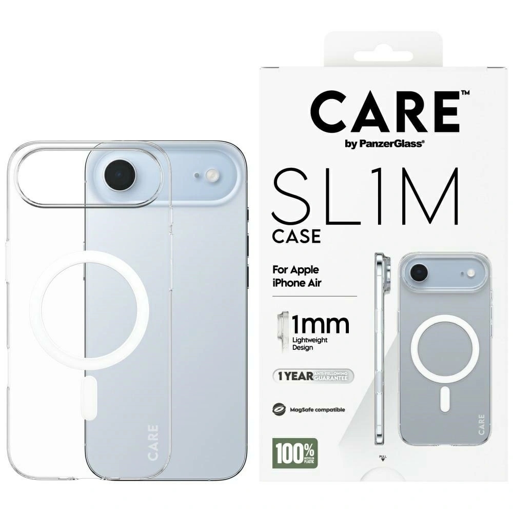 Pouzdro Care by PanzerGlass SL1M MagSafe pro Apple iPhone Air je průhledný