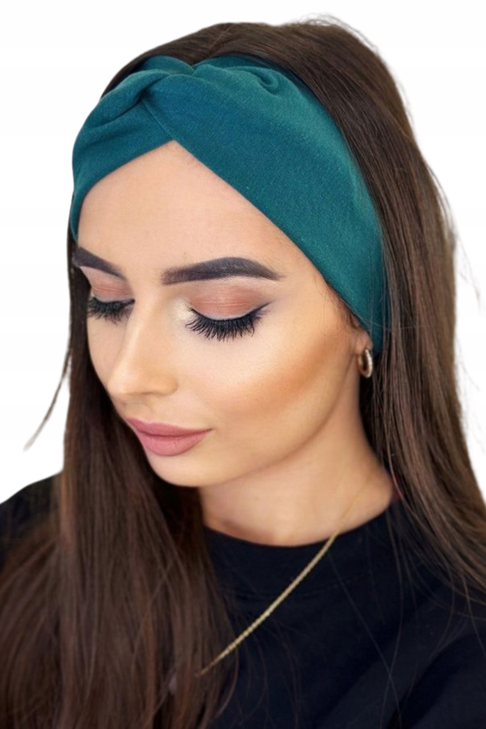 Tyrkysová Měkká Čelenka Z Bavlny