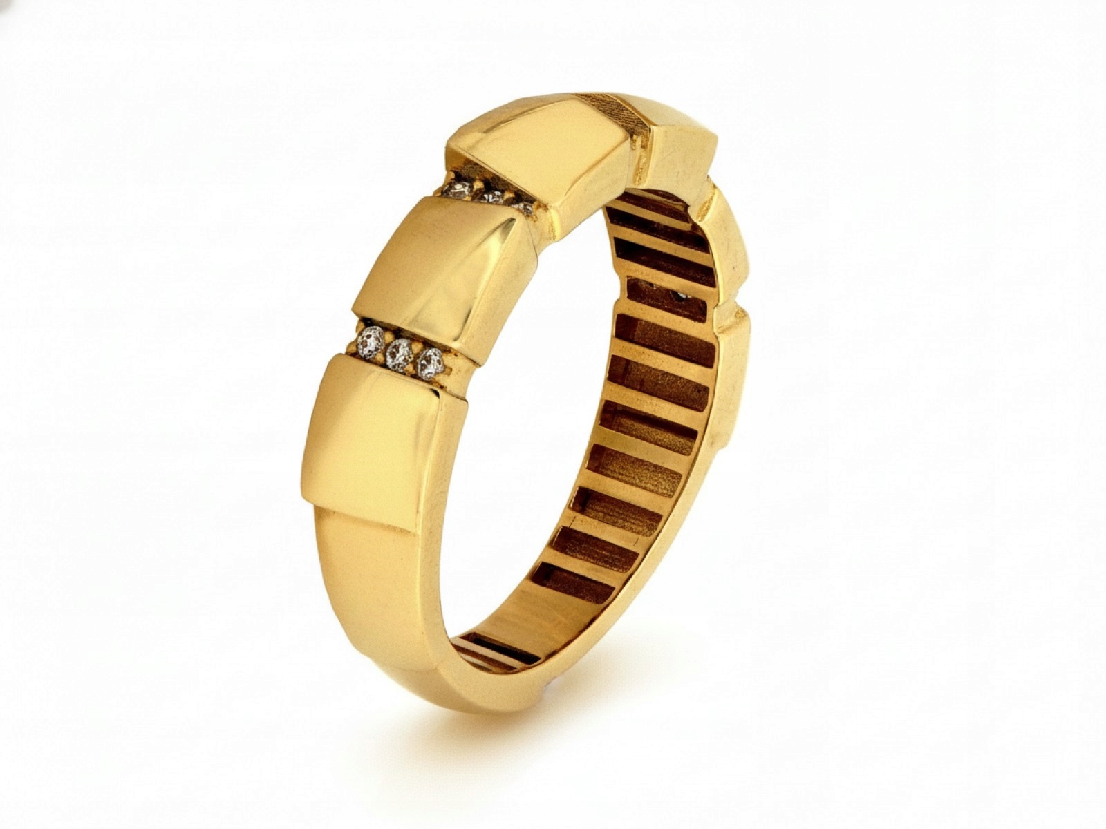 Ženský zlatý prstýnek 585, snubní prsten se zirkony, stylový pro ni 14k