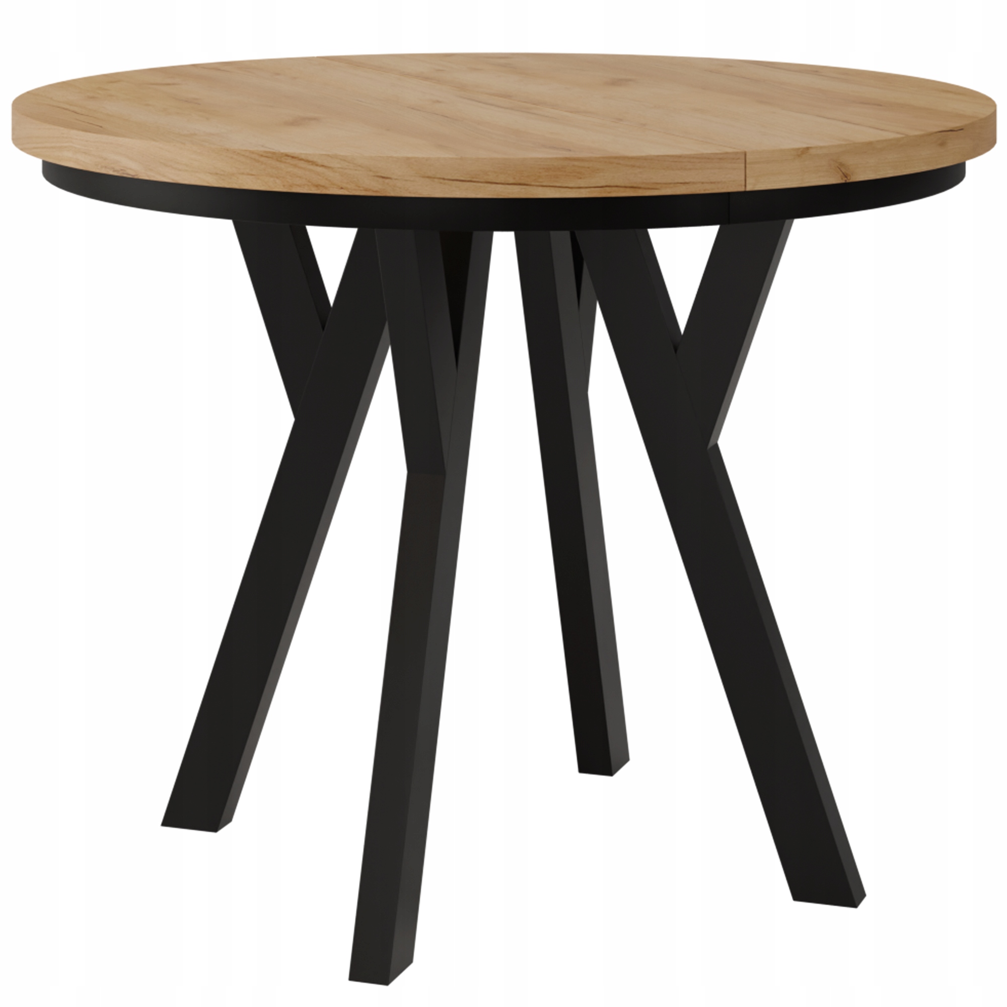 Rozkládací stůl kulatý s maskovací deskou 100/200 kuchyně obývací pokoj 2 vložky po 50 cm