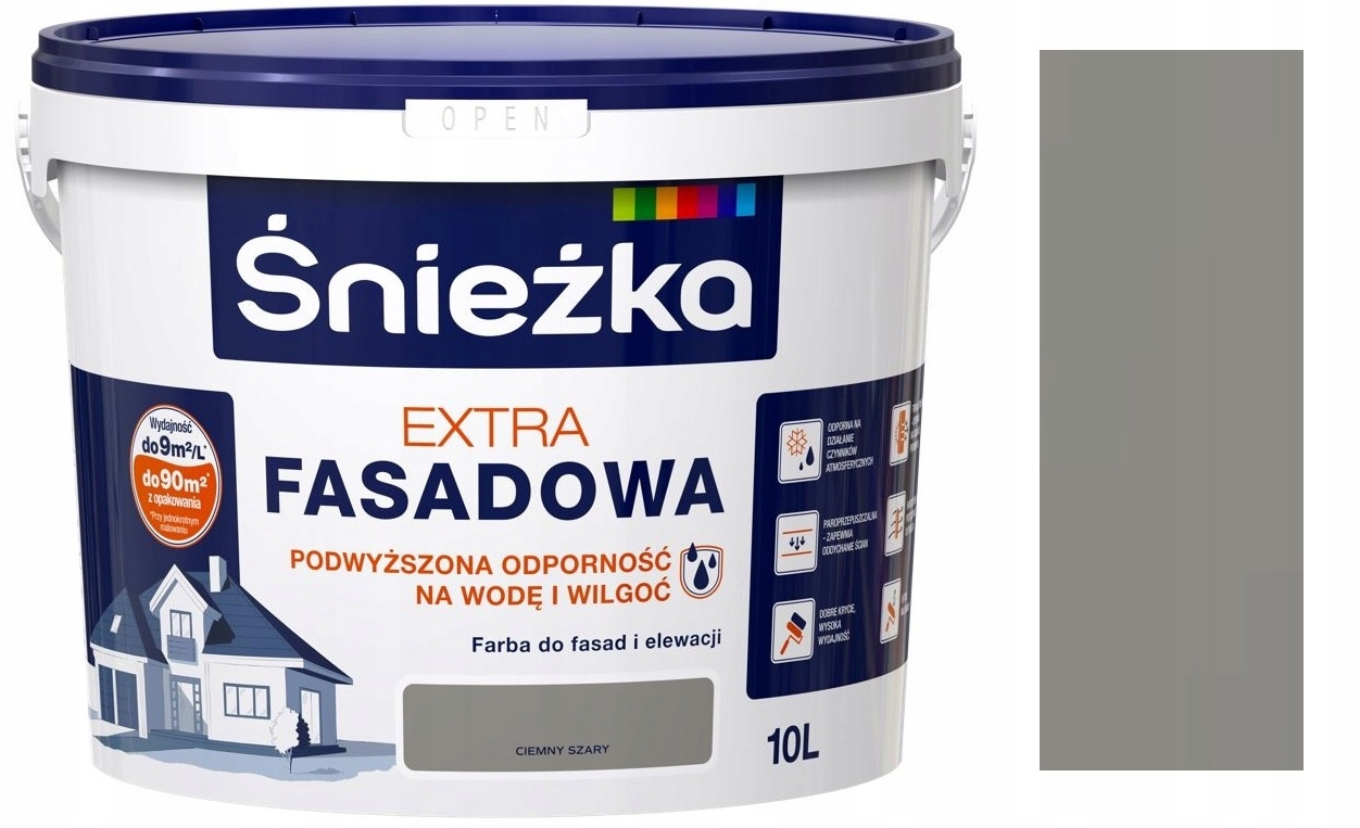 

Śnieżka Extra Fasadowa Elewacyjna Ciemny Szary 10L