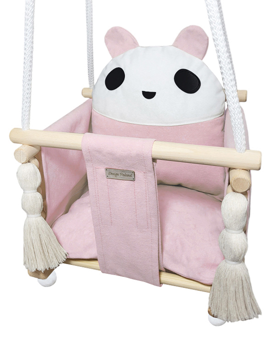 HUŚTAWKA DLA DZIECI do domu do pokoju dziecka NA PREZENT Miś Pandzia Różowa
