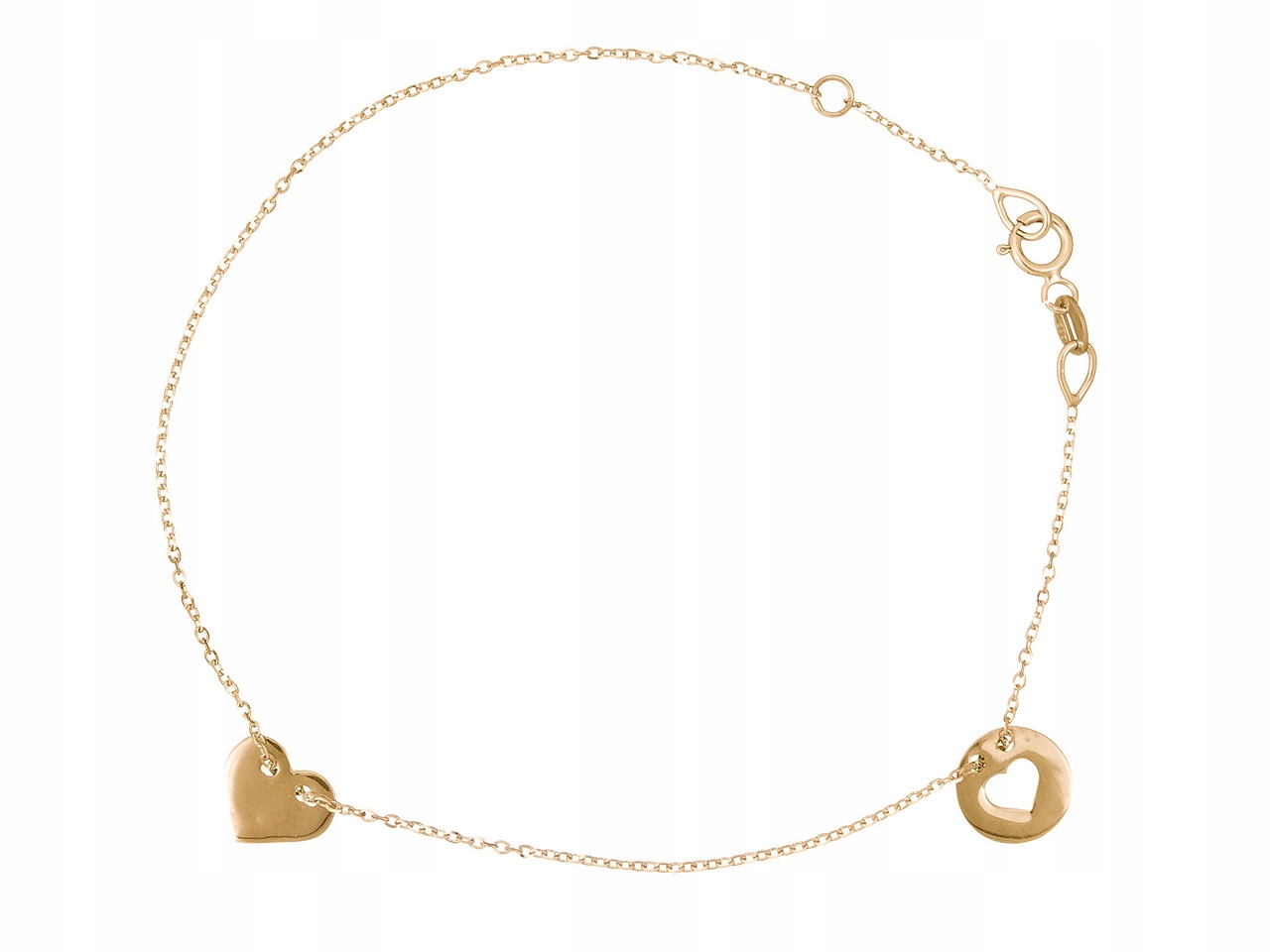 Zlatý Náramek Celebrity Dvě Srdce 585