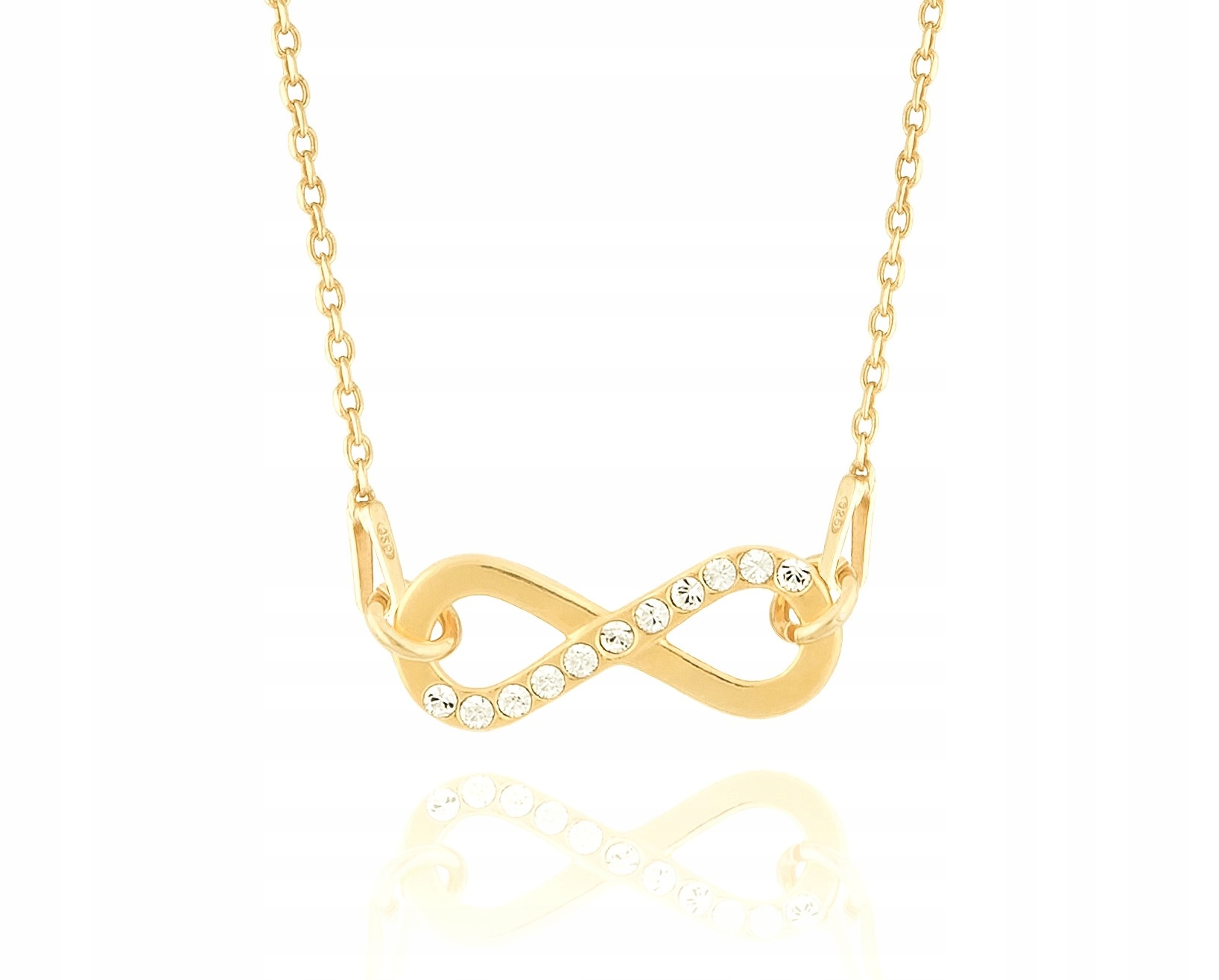 

Złoty Łańcuszek Infinity nieskończoność Swarovski