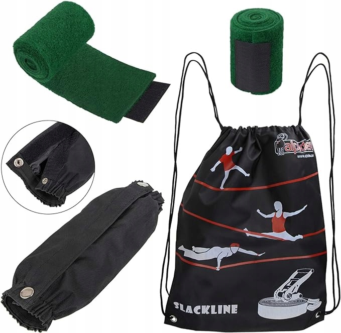 ZESTAW DO CHODZENIA PO LINIE SLACKLINE DO ZAWIESZENIA NA DRZEWIE DO OGRODU Model SLACKLINE ZESTAW DO CHODZENIA PO LINIE