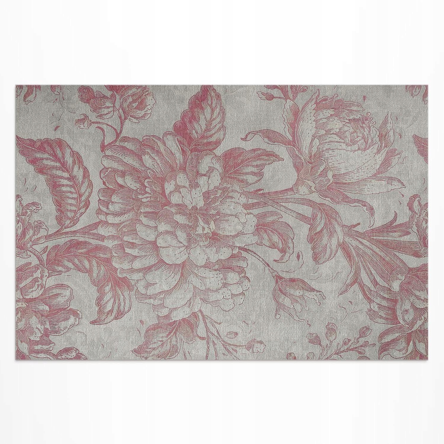 Vinylový Koberec na balkon Vintage s stárnoucím rostlinným motivem s květinami 80 x 120 cm