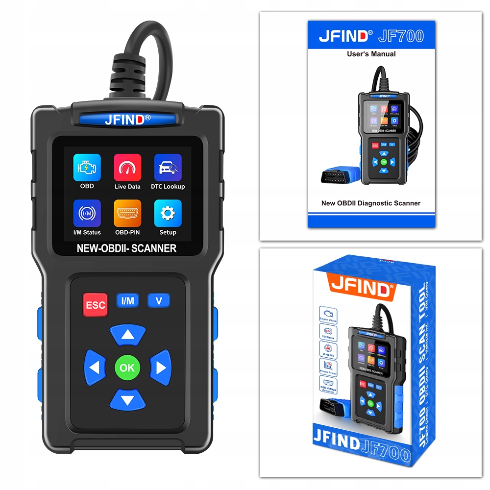 Skaner Diagnostyczny OBD2 Tester Check Engine Błędów Silnika Polskie Menu