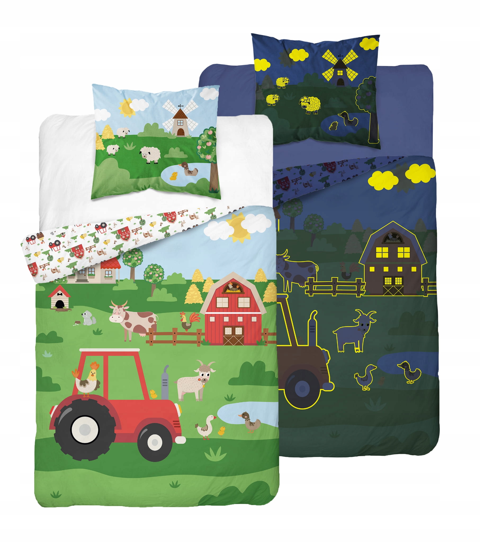 Povlečení Svítící Ve Tmě 160x200 Sielský Život Traktor Farma 01