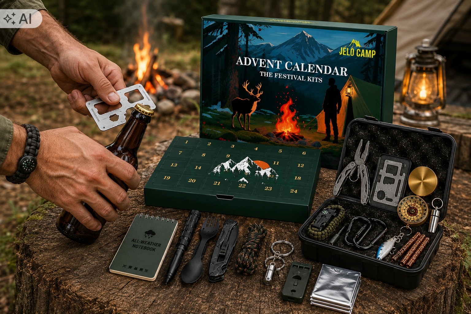 Адвент-календарь Kampatt Survival, 24 предмета для выживания и походов — фото 2