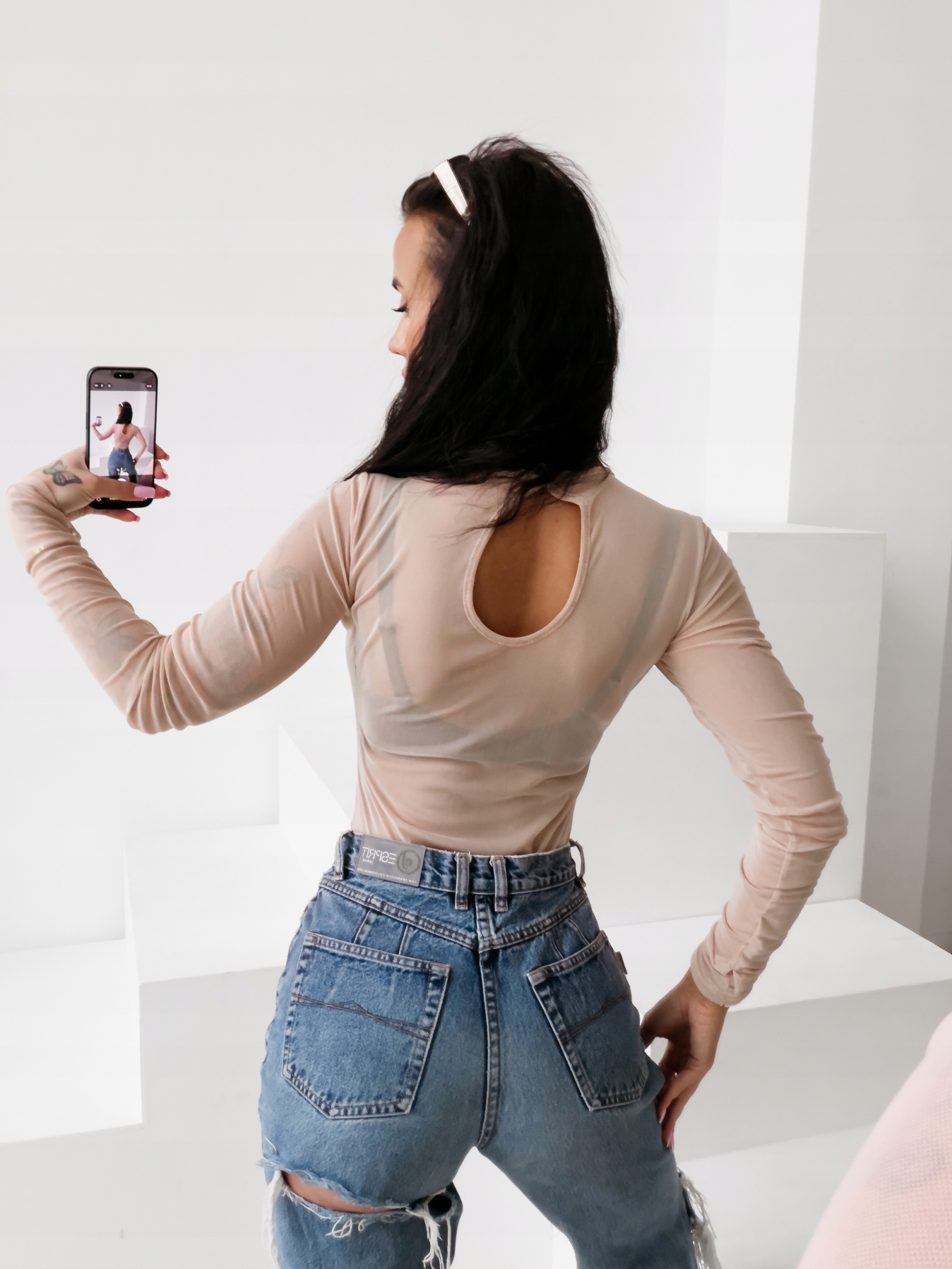 Dámské Body Ze Síťoviny Ameli O La Voga Béžová M