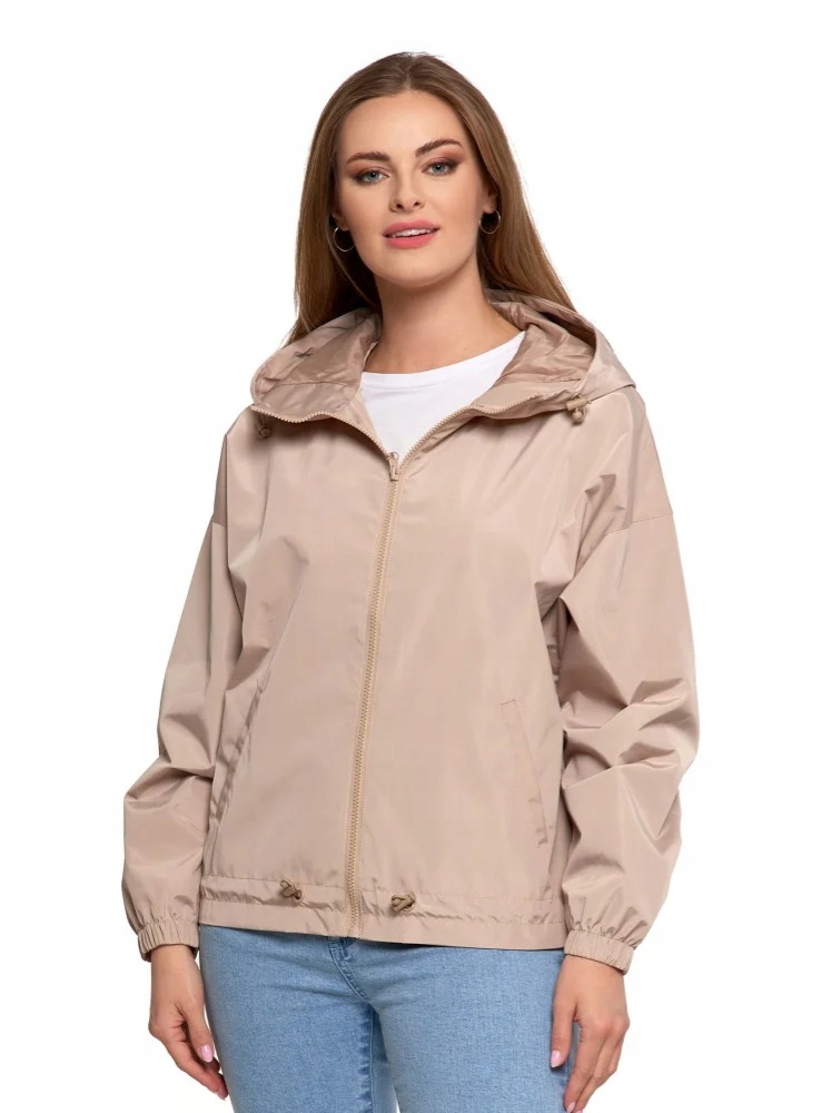 Dámská Dešťová Přechodová Bunda Moraj S Kapucí, Béžová, Velikost 3XL