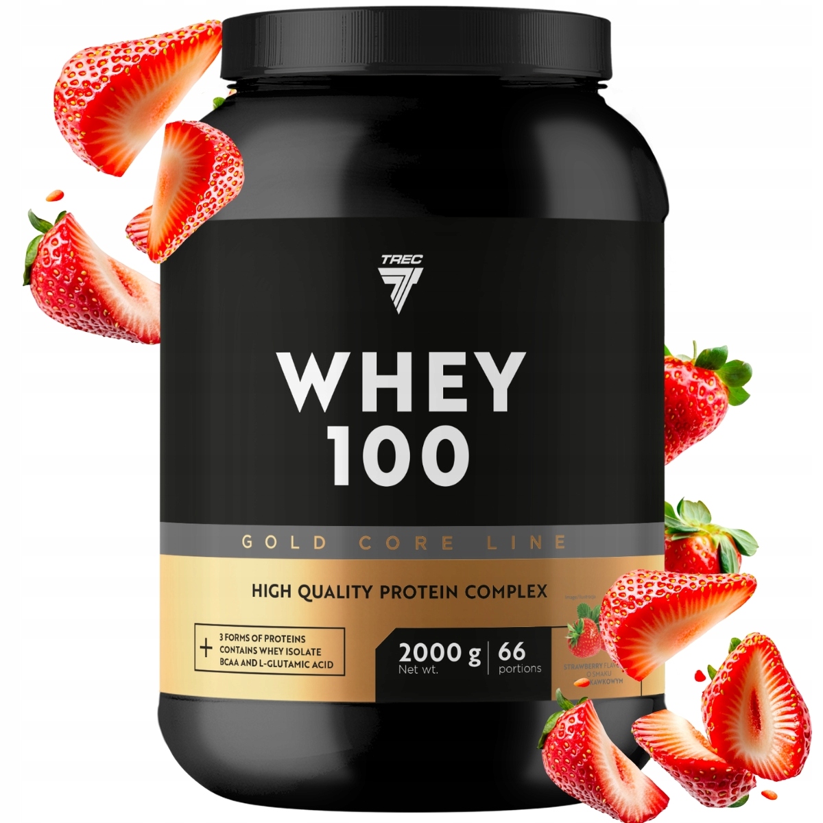 Trec Whey 100 Gold 2000 g 3 Formy bílkovin Wpc Wpi Wph Jahoda